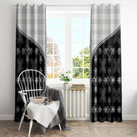 Black Hawaii Paniolo Quilt Motif Window Curtain LT05 - Polynesian Pride
