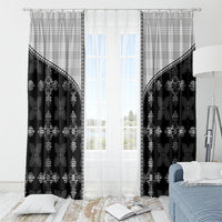 Black Hawaii Paniolo Quilt Motif Window Curtain LT05 - Polynesian Pride