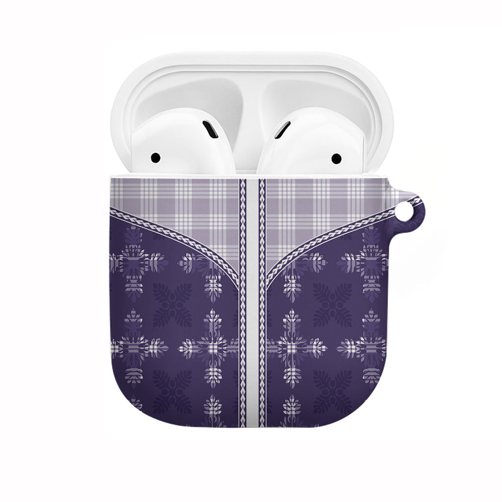 Purple Hawaii Paniolo Quilt Motif AirPods Case