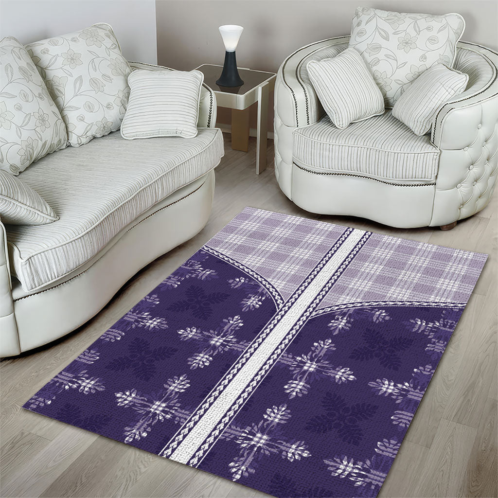 Purple Hawaii Paniolo Quilt Motif Area Rug LT05 - Polynesian Pride