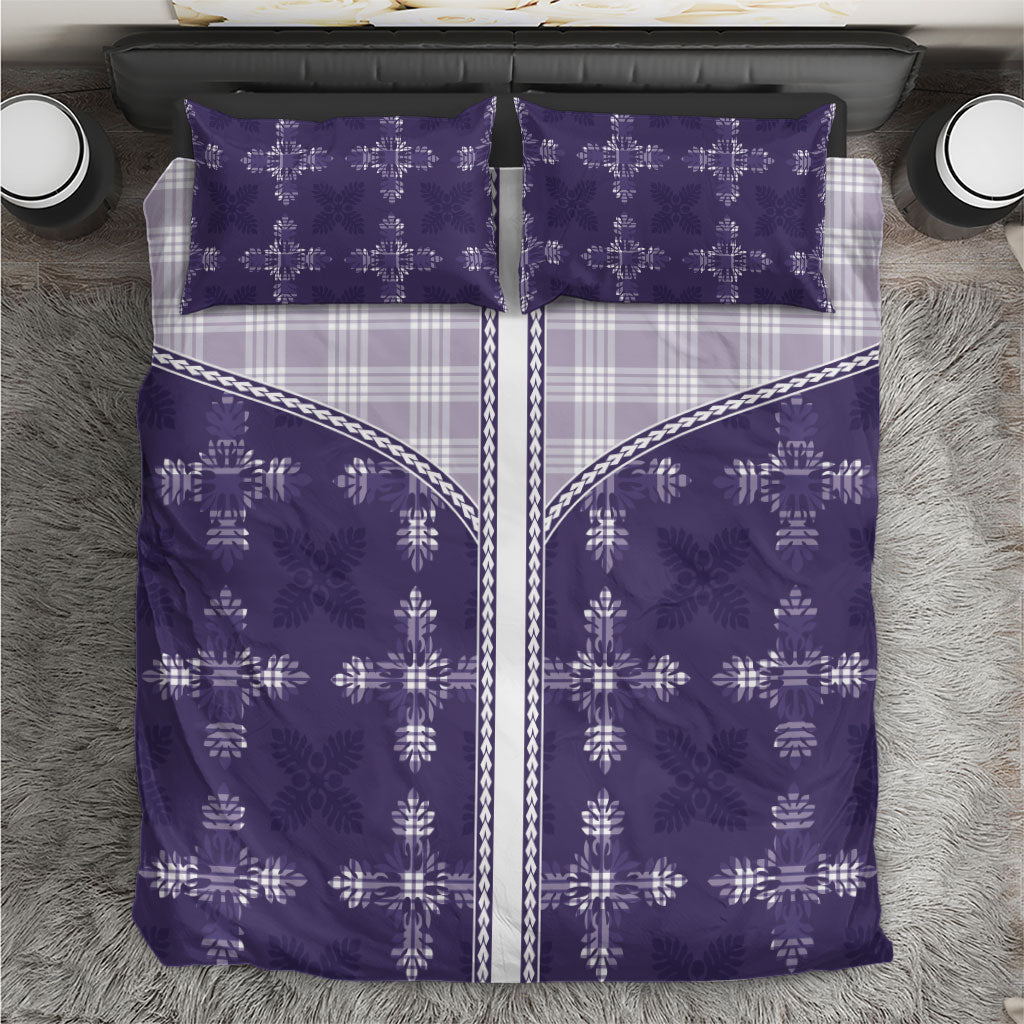 Purple Hawaii Paniolo Quilt Motif Bedding Set