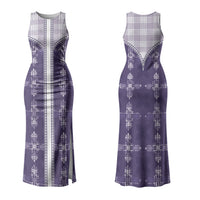 Purple Hawaii Paniolo Quilt Motif Couples Matching Tank Maxi Dress and Hawaiian Shirt LT05 - Polynesian Pride