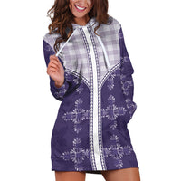Purple Hawaii Paniolo Quilt Motif Hoodie Dress LT05 Purple - Polynesian Pride