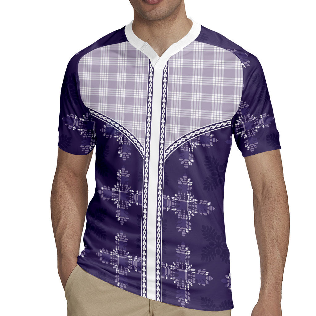 Purple Hawaii Paniolo Quilt Motif Rugby Jersey LT05 - Polynesian Pride