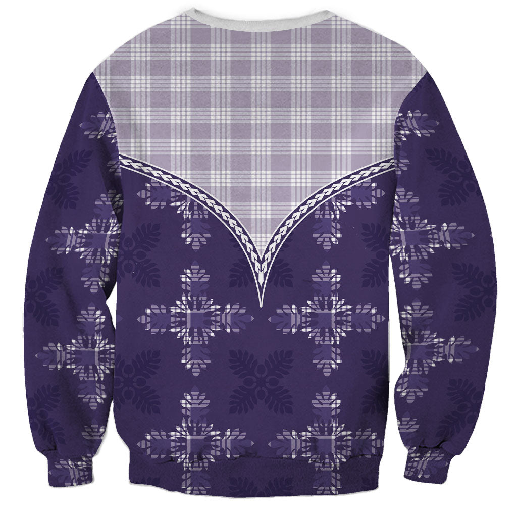 Purple Hawaii Paniolo Quilt Motif Sweatshirt LT05 - Polynesian Pride