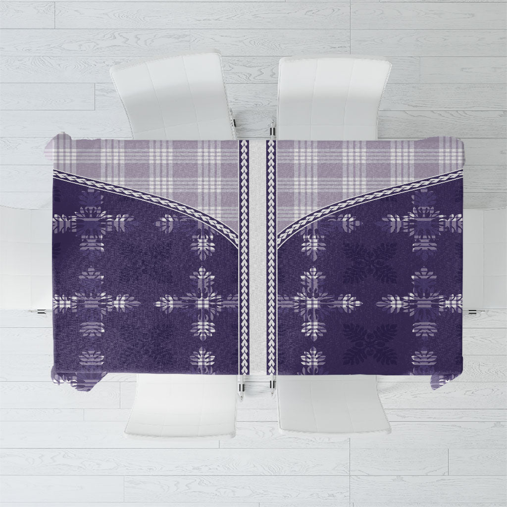 Purple Hawaii Paniolo Quilt Motif Tablecloth
