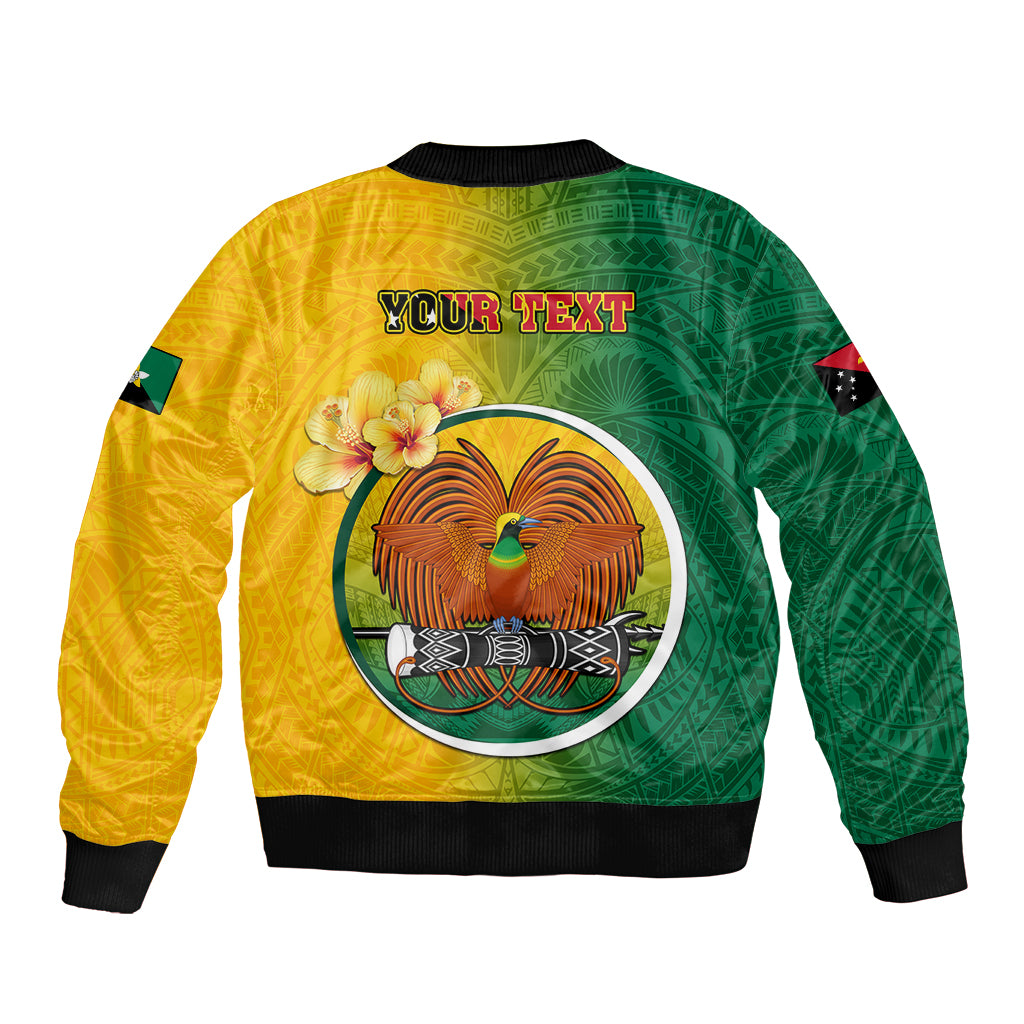 Personalized Papua New Guinea Enga Province Bomber Jacket Mix Coat Of Arms Polynesian Pattern LT05 - Polynesian Pride