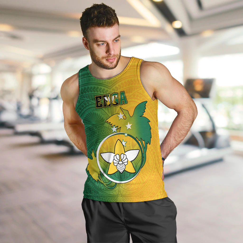 Personalized Papua New Guinea Enga Province Men Tank Top Mix Coat Of Arms Polynesian Pattern LT05 - Polynesian Pride