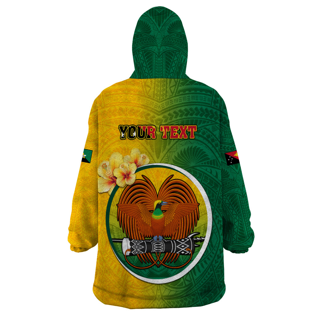 Personalized Papua New Guinea Enga Province Wearable Blanket Hoodie Mix Coat Of Arms Polynesian Pattern LT05 - Polynesian Pride