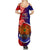 Papua New Guinea Central Province Summer Maxi Dress Mix Coat Of Arms Polynesian Pattern LT05 - Polynesian Pride