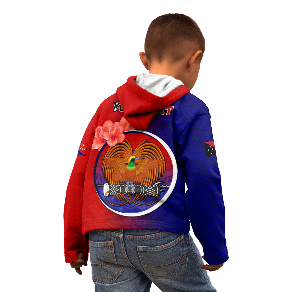 Personalized Papua New Guinea Central Province Kid Hoodie Mix Coat Of Arms Polynesian Pattern LT05 - Polynesian Pride