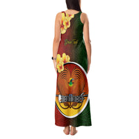 Personalized Papua New Guinea Chimbu Province Tank Maxi Dress Mix Coat Of Arms Polynesian Pattern LT05 - Polynesian Pride