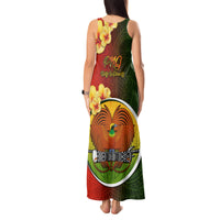 Papua New Guinea Eastern Highlands Province Tank Maxi Dress Mix Coat Of Arms Polynesian Pattern LT05 - Polynesian Pride