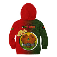 Personalized Papua New Guinea Eastern Highlands Province Kid Hoodie Mix Coat Of Arms Polynesian Pattern LT05 - Polynesian Pride