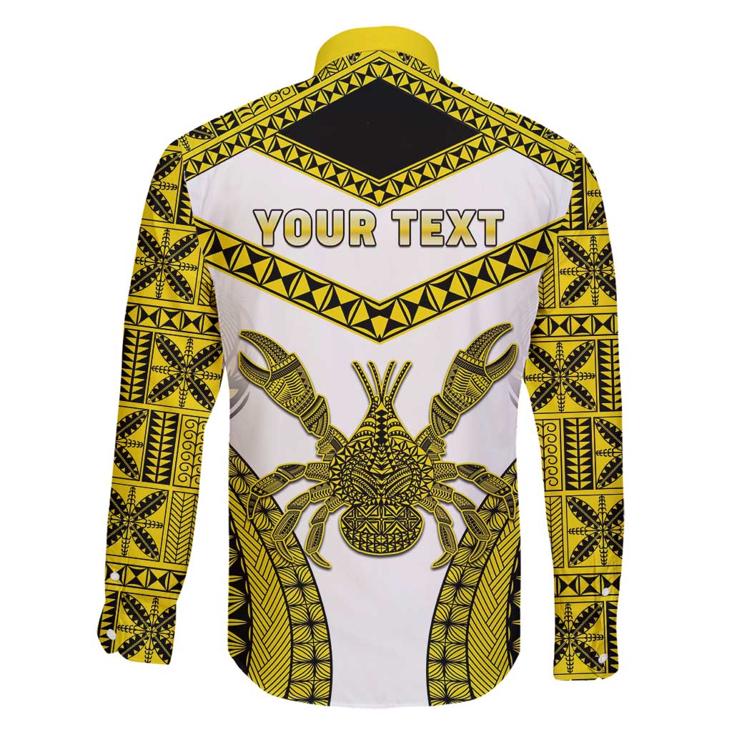 Personalised Niue The Rock Of Polynesia Family Matching Long Sleeve Bodycon Dress and Hawaiian Shirt Peniamina Gospel Day Yellow Version LT05 - Polynesian Pride