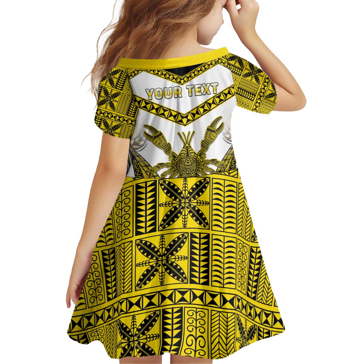 Personalised Niue The Rock Of Polynesia Family Matching Off Shoulder Short Dress and Hawaiian Shirt Peniamina Gospel Day Yellow Version LT05 - Polynesian Pride
