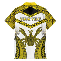 Personalised Niue The Rock Of Polynesia Family Matching Off Shoulder Short Dress and Hawaiian Shirt Peniamina Gospel Day Yellow Version LT05 - Polynesian Pride