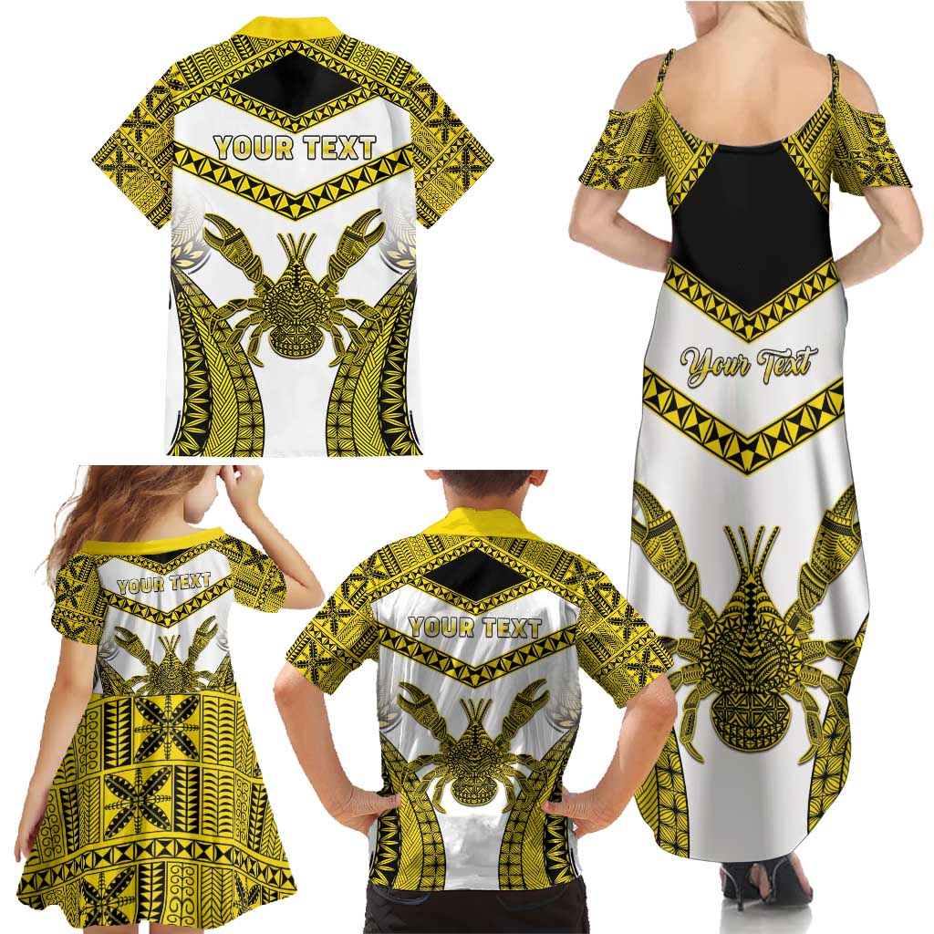 Personalised Niue The Rock Of Polynesia Family Matching Summer Maxi Dress and Hawaiian Shirt Peniamina Gospel Day Yellow Version LT05 - Polynesian Pride
