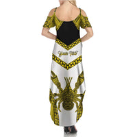 Personalised Niue The Rock Of Polynesia Family Matching Summer Maxi Dress and Hawaiian Shirt Peniamina Gospel Day Yellow Version LT05 - Polynesian Pride