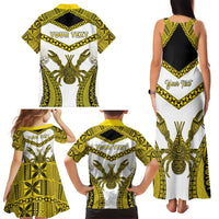 Personalised Niue The Rock Of Polynesia Family Matching Tank Maxi Dress and Hawaiian Shirt Peniamina Gospel Day Yellow Version LT05 - Polynesian Pride