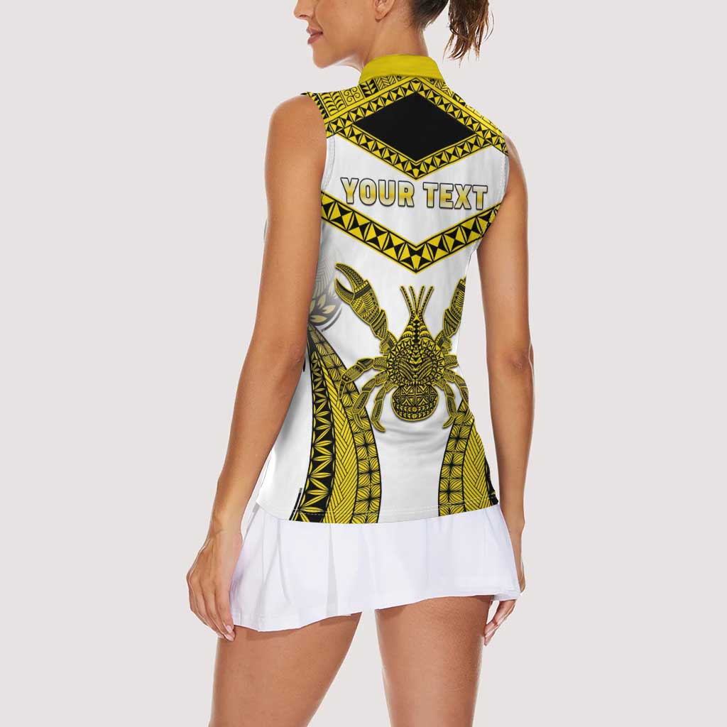 Personalised Niue The Rock Of Polynesia Women Sleeveless Polo Shirt Peniamina Gospel Day Yellow Version