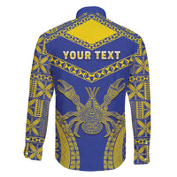 Personalised Niue The Rock Of Polynesia Family Matching Long Sleeve Bodycon Dress and Hawaiian Shirt Peniamina Gospel Day Blue Version LT05 - Polynesian Pride