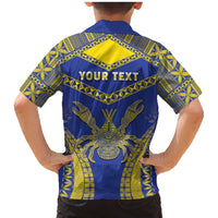 Personalised Niue The Rock Of Polynesia Family Matching Mermaid Dress and Hawaiian Shirt Peniamina Gospel Day Blue Version LT05 - Polynesian Pride