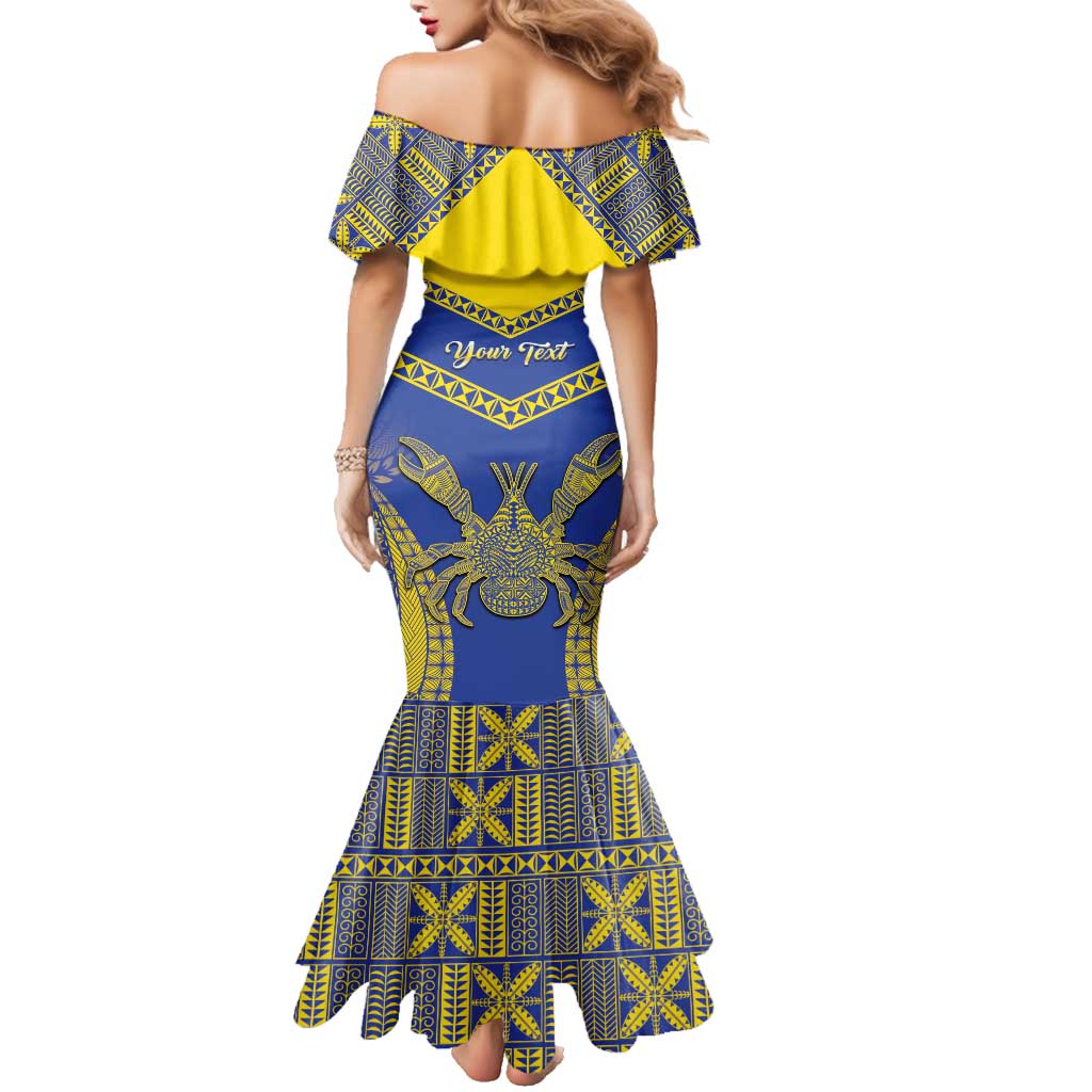 Personalised Niue The Rock Of Polynesia Family Matching Mermaid Dress and Hawaiian Shirt Peniamina Gospel Day Blue Version LT05 - Polynesian Pride