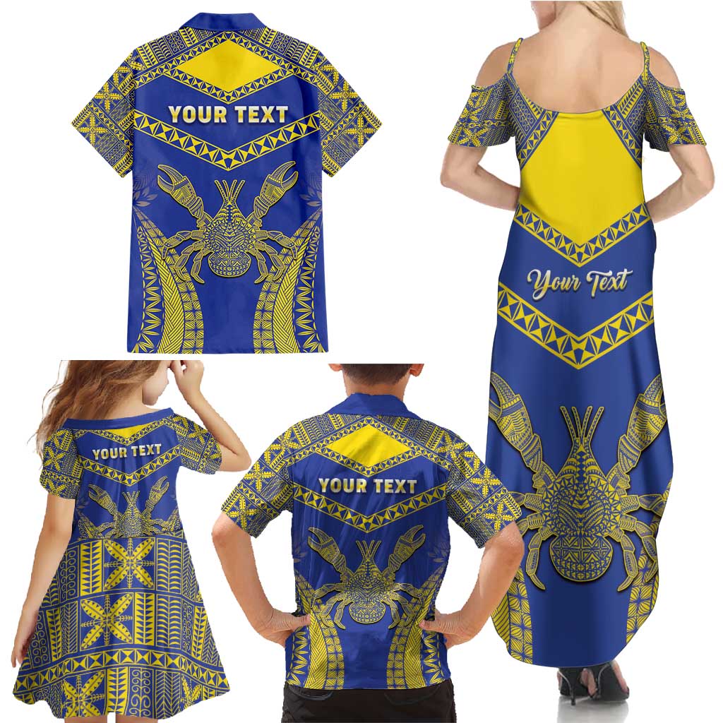 Personalised Niue The Rock Of Polynesia Family Matching Summer Maxi Dress and Hawaiian Shirt Peniamina Gospel Day Blue Version LT05 - Polynesian Pride