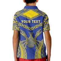 Personalised Niue The Rock Of Polynesia Kid Polo Shirt Peniamina Gospel Day Blue Version