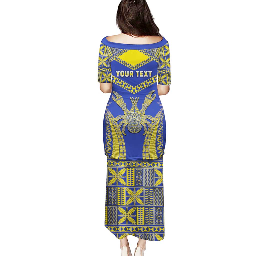 Personalised Niue The Rock Of Polynesia Puletasi Peniamina Gospel Day Blue Version