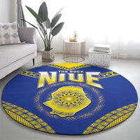 Niue The Rock Of Polynesia Round Carpet Peniamina Gospel Day Blue Version LT05 - Polynesian Pride