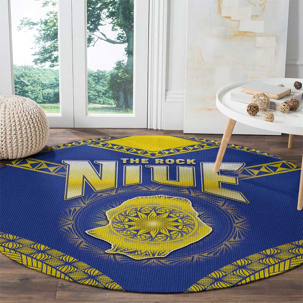 Niue The Rock Of Polynesia Round Carpet Peniamina Gospel Day Blue Version LT05 - Polynesian Pride