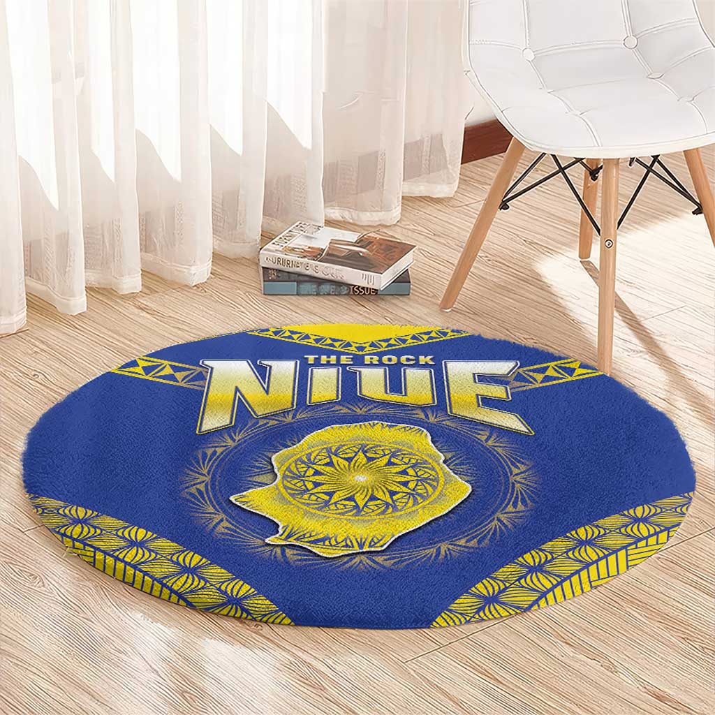Niue The Rock Of Polynesia Round Carpet Peniamina Gospel Day Blue Version LT05 - Polynesian Pride