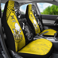 New Zealand Maori And Niue Hiapo Car Seat Cover Lizard And Coconut Crab Together LT05 - Polynesian Pride