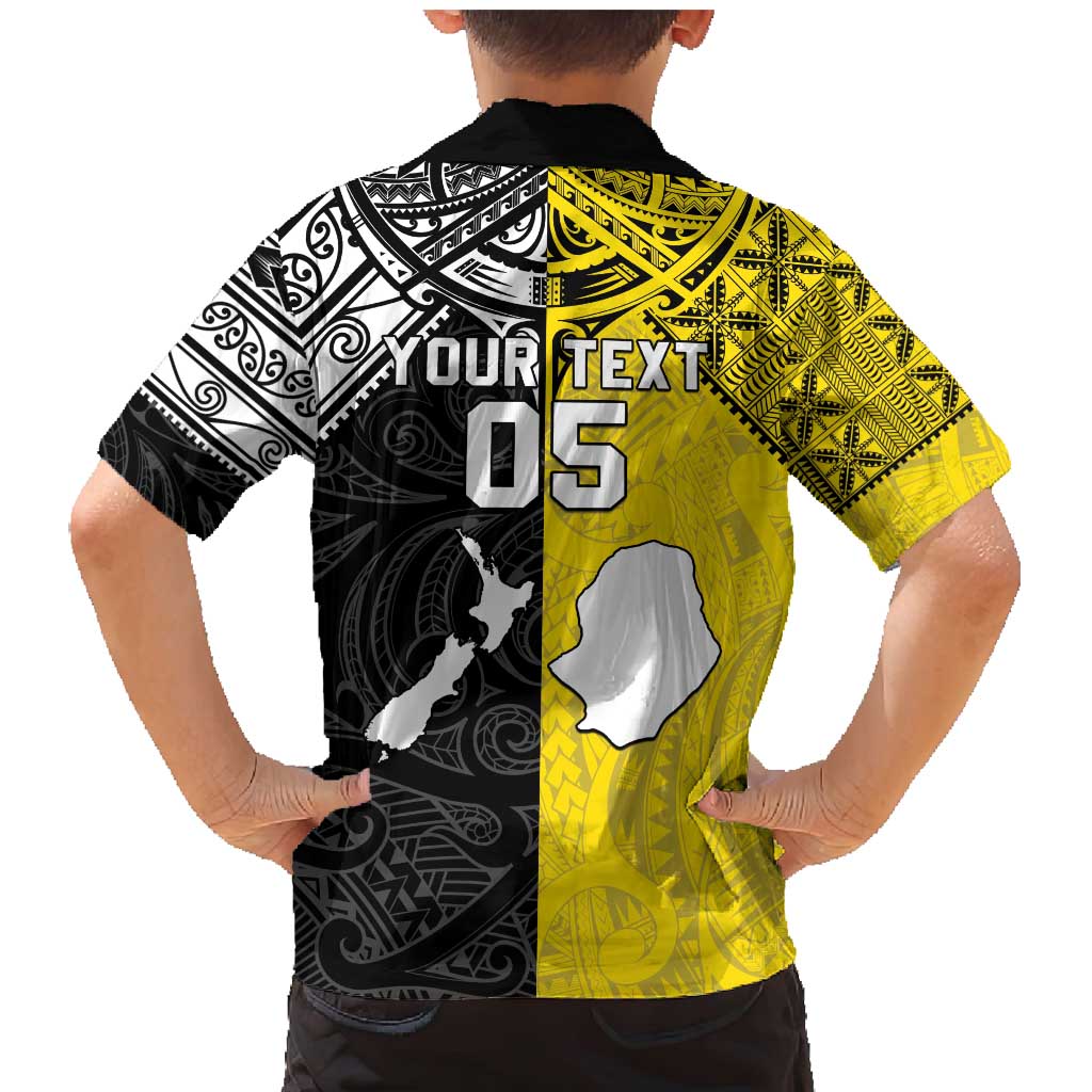 Custom New Zealand Maori And Niue Hiapo Family Matching Mermaid Dress and Hawaiian Shirt Lizard And Coconut Crab Together LT05 - Polynesian Pride