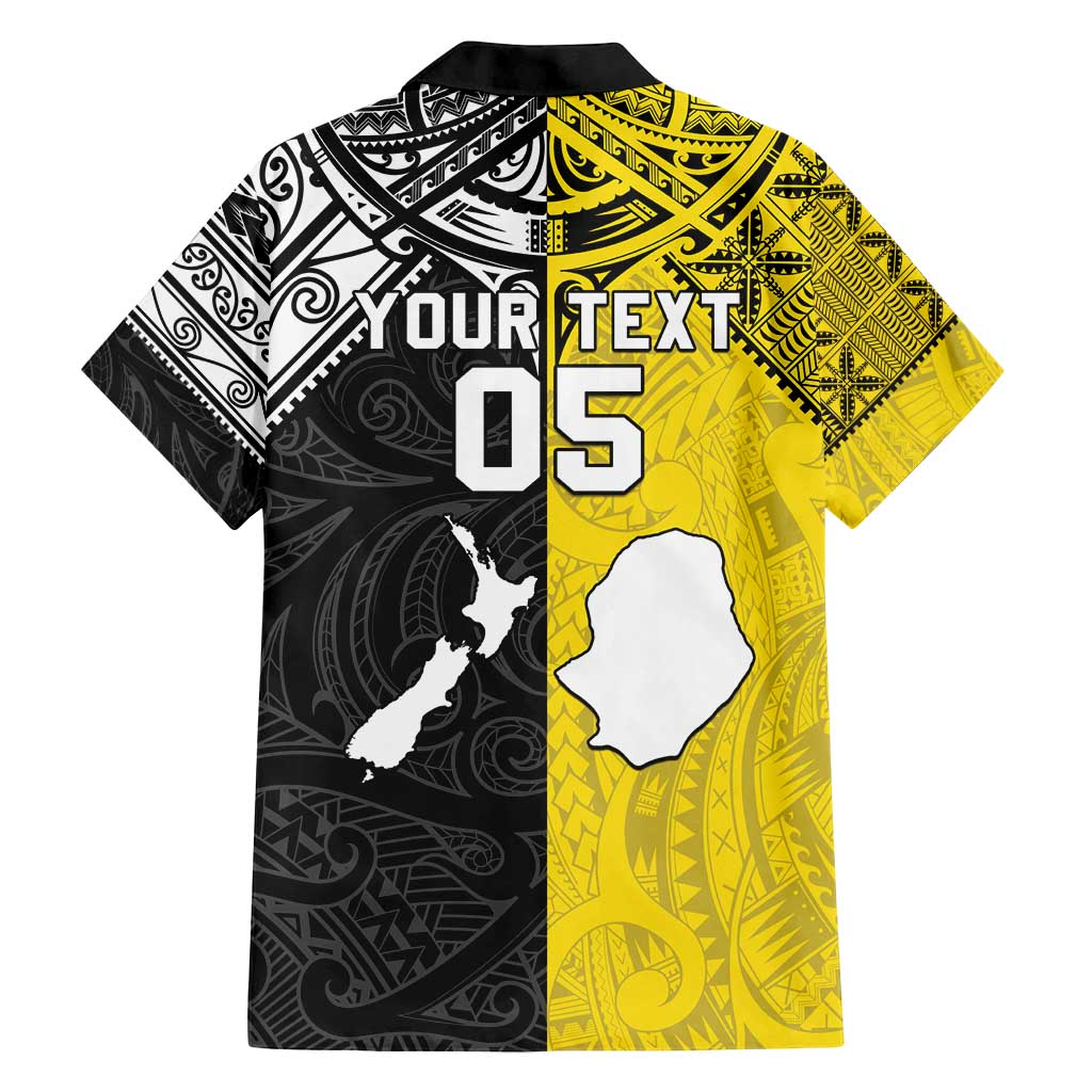 Custom New Zealand Maori And Niue Hiapo Family Matching Off Shoulder Short Dress and Hawaiian Shirt Lizard And Coconut Crab Together LT05 - Polynesian Pride
