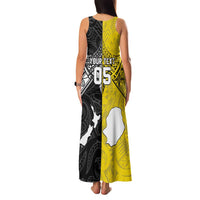 Custom New Zealand Maori And Niue Hiapo Family Matching Tank Maxi Dress and Hawaiian Shirt Lizard And Coconut Crab Together LT05 - Polynesian Pride