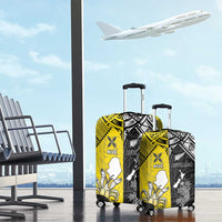 New Zealand Maori And Niue Hiapo Luggage Cover Lizard And Coconut Crab Together LT05 - Polynesian Pride