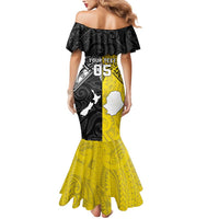 Custom New Zealand Maori And Niue Hiapo Mermaid Dress Lizard And Coconut Crab Together LT05 - Polynesian Pride