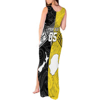 Custom New Zealand Maori And Niue Hiapo Tank Maxi Dress Lizard And Coconut Crab Together LT05 - Polynesian Pride