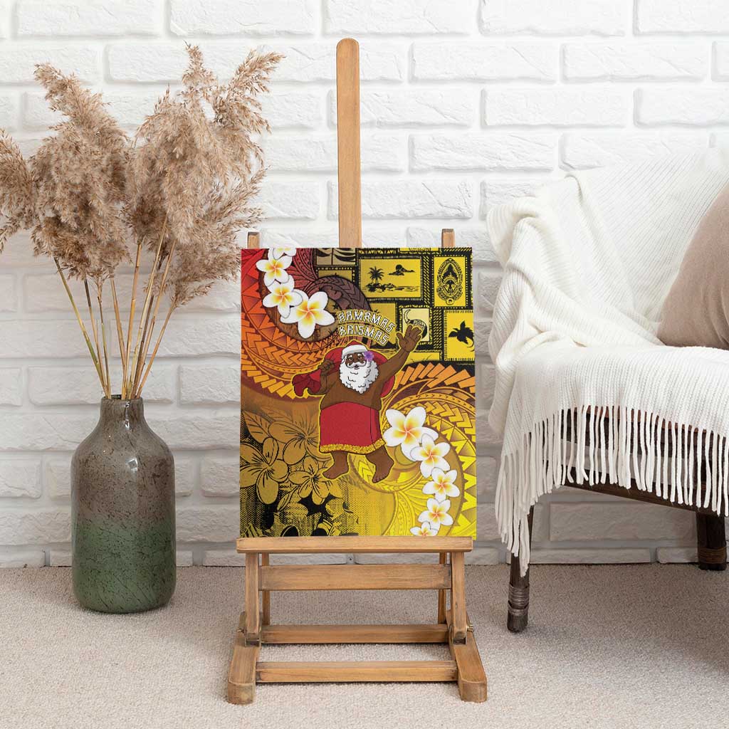 Papua New Guinea Retro Christmas Canvas Wall Art Hamamas Krismas - Polynesian Pride