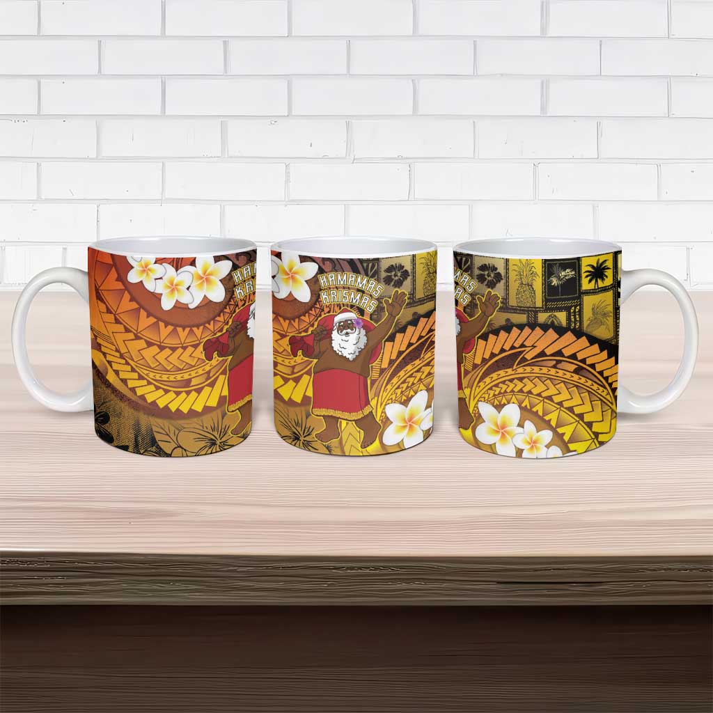 Papua New Guinea Retro Christmas Ceramic Mug Hamamas Krismas - Polynesian Pride