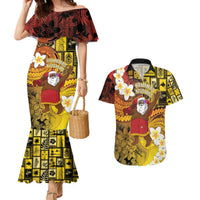 Papua New Guinea Retro Christmas Couples Matching Mermaid Dress and Hawaiian Shirt Hamamas Krismas LT05 Colorful - Polynesian Pride