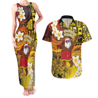 Papua New Guinea Retro Christmas Couples Matching Tank Maxi Dress and Hawaiian Shirt Hamamas Krismas LT05 Colorful - Polynesian Pride