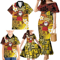 Papua New Guinea Retro Christmas Family Matching Mermaid Dress and Hawaiian Shirt Hamamas Krismas LT05 - Polynesian Pride