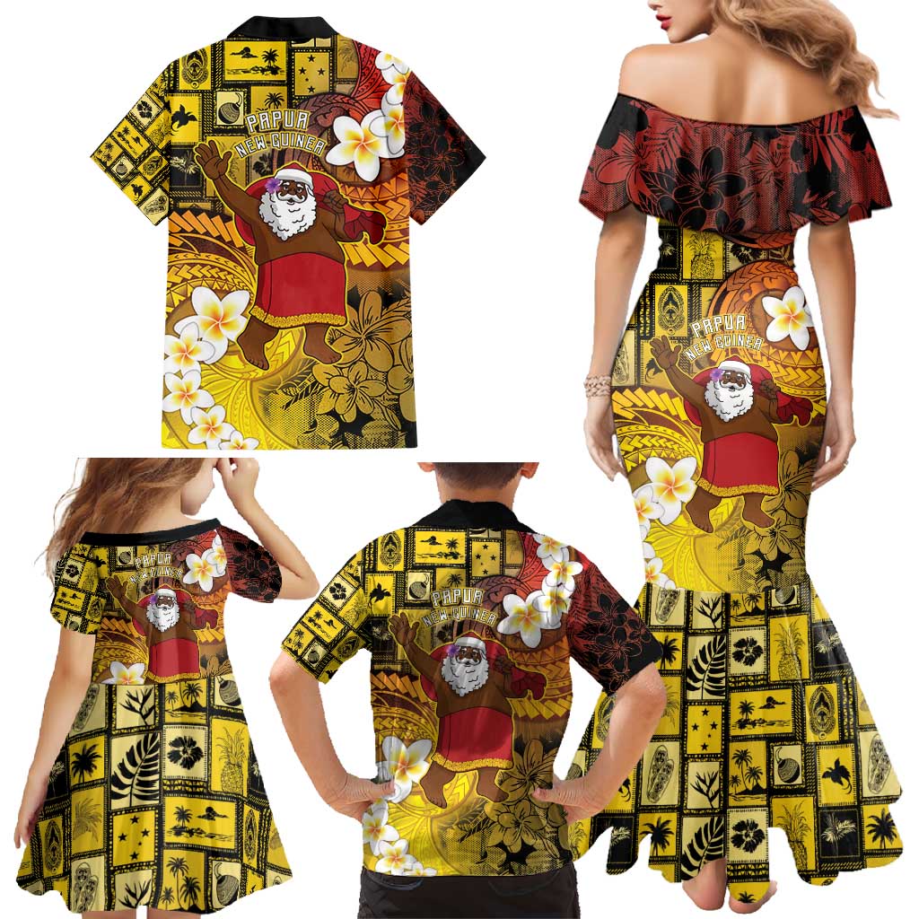 Papua New Guinea Retro Christmas Family Matching Mermaid Dress and Hawaiian Shirt Hamamas Krismas LT05 - Polynesian Pride