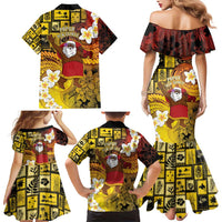 Papua New Guinea Retro Christmas Family Matching Mermaid Dress and Hawaiian Shirt Hamamas Krismas LT05 - Polynesian Pride