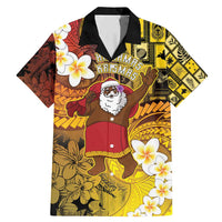 Papua New Guinea Retro Christmas Family Matching Mermaid Dress and Hawaiian Shirt Hamamas Krismas LT05 Dad's Shirt - Short Sleeve Colorful - Polynesian Pride