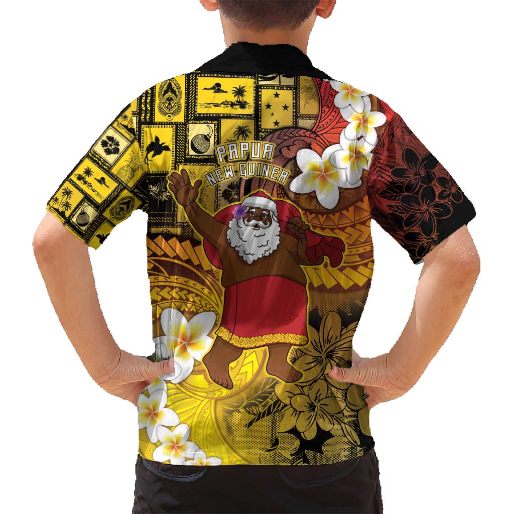 Papua New Guinea Retro Christmas Family Matching Off Shoulder Short Dress and Hawaiian Shirt Hamamas Krismas LT05 - Polynesian Pride